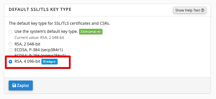 CSR cpanel